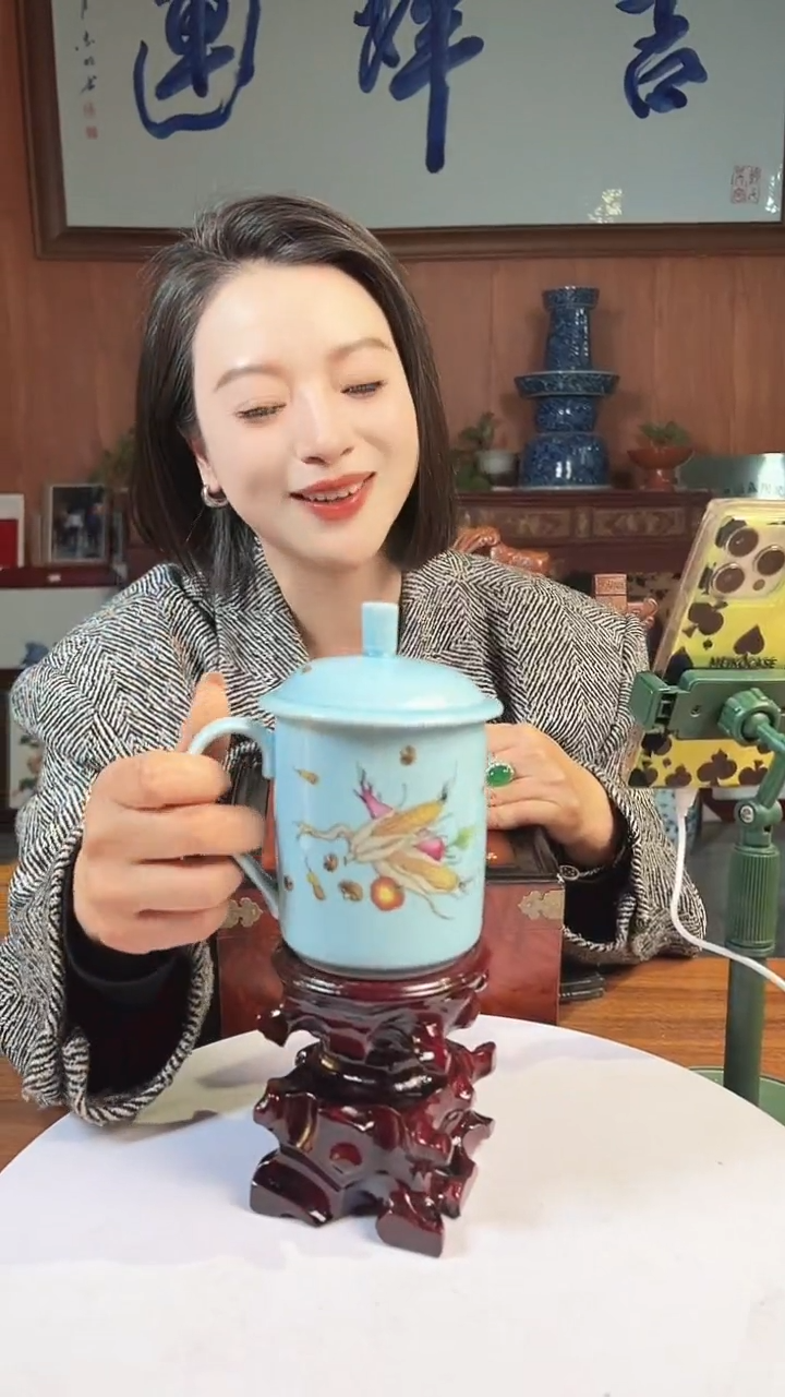 摆件陶景德镇陶瓷青花摆件23