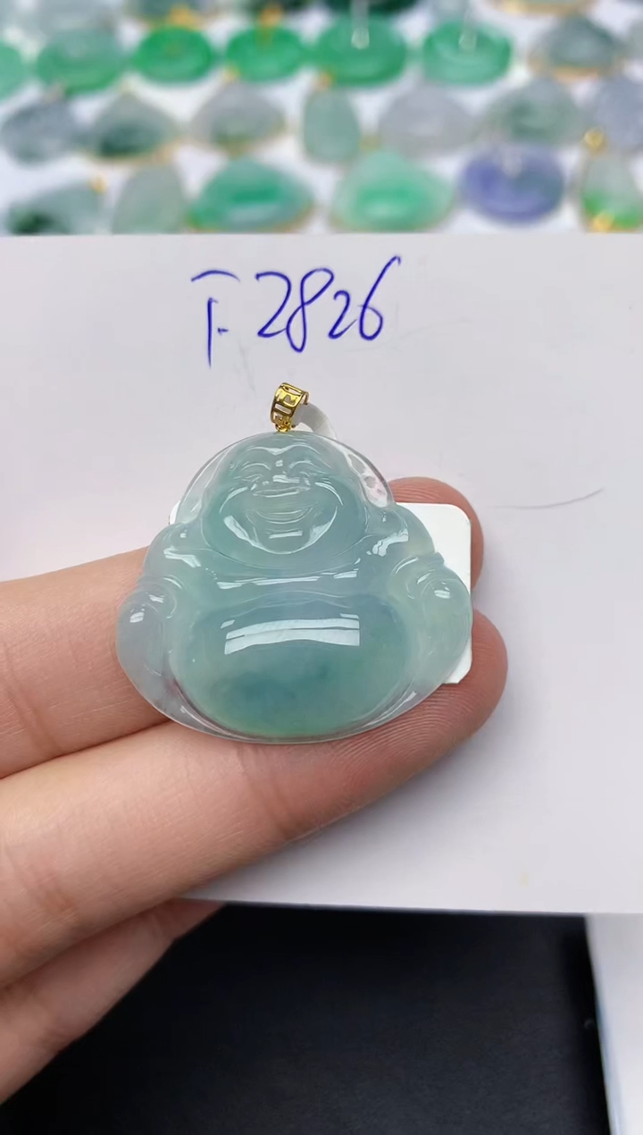 颈饰18K金镶嵌翡翠天然缅甸A货翡翠百元以上9元证书费自理