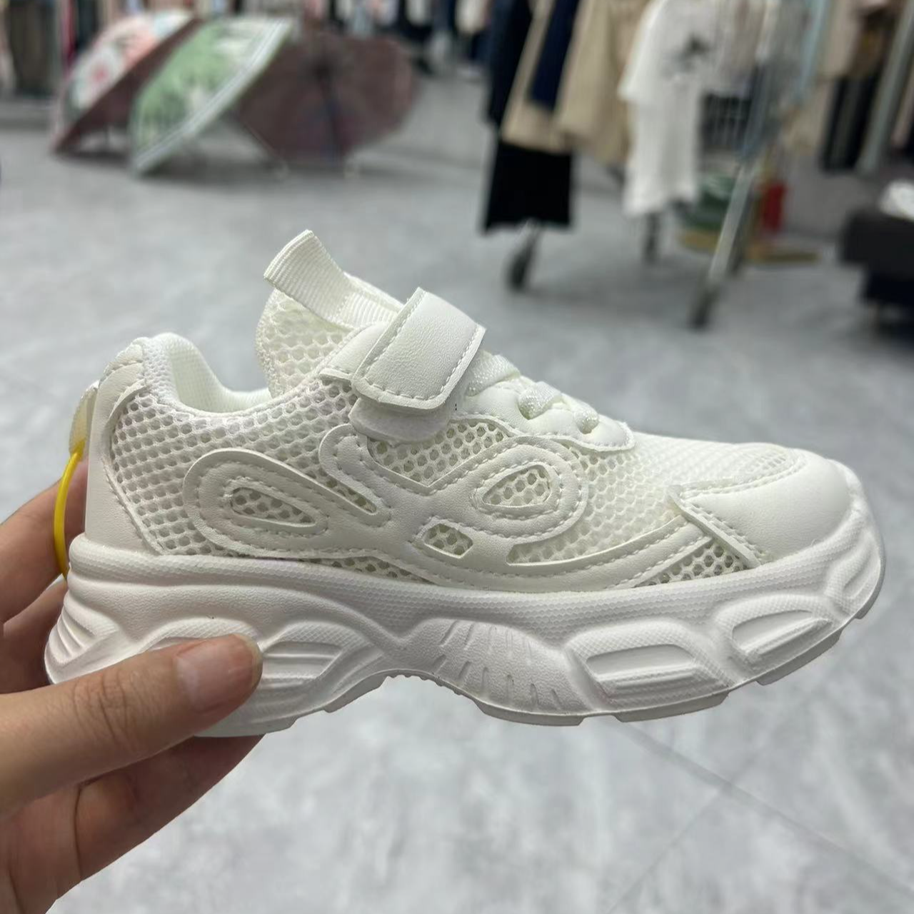 369款姐弟白色夏款网眼鞋