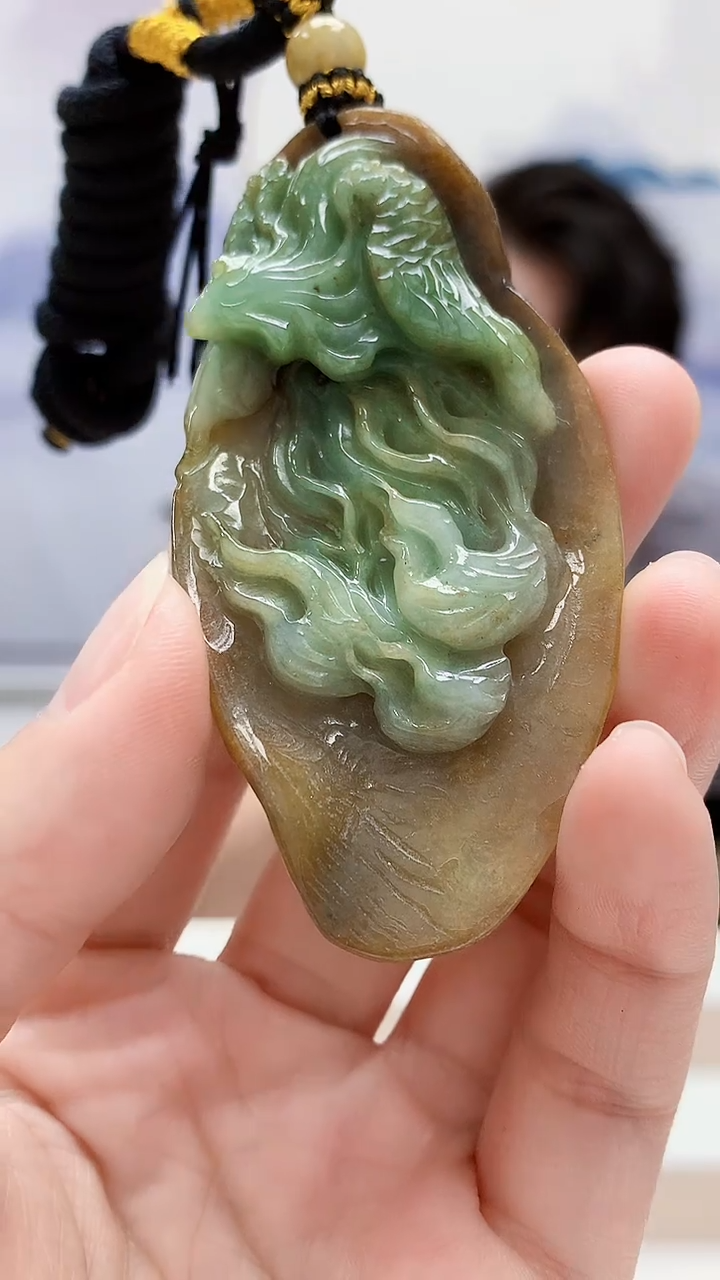 未镶嵌定制翡翠5060lr-毛货挂件36