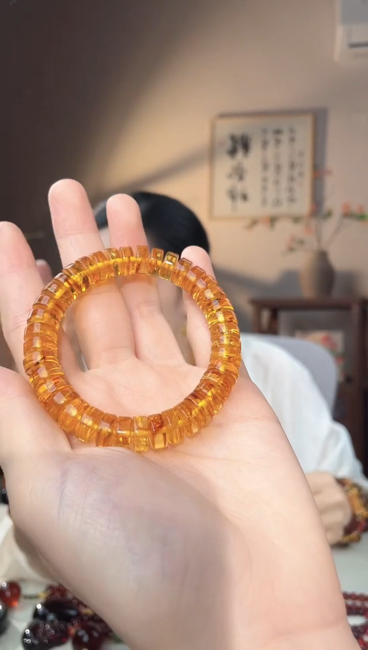 裸石琥珀未镶嵌9+花珀直切