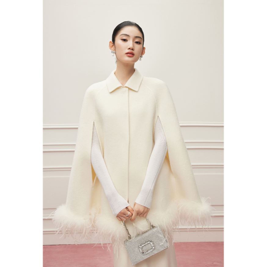 【Mandy千金穿搭】毛呢外套气质加厚外套白色