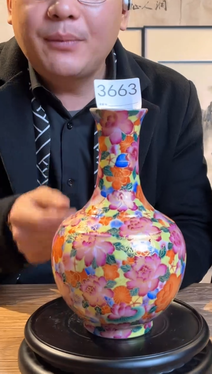 【闪购商品】摆件摆件景德镇陶瓷掐金丝赏瓶3663