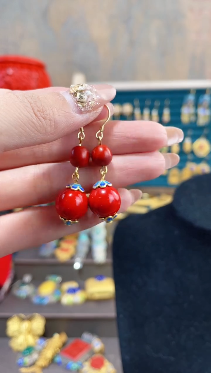 【闪购商品】非遗素漆精品素漆耳环