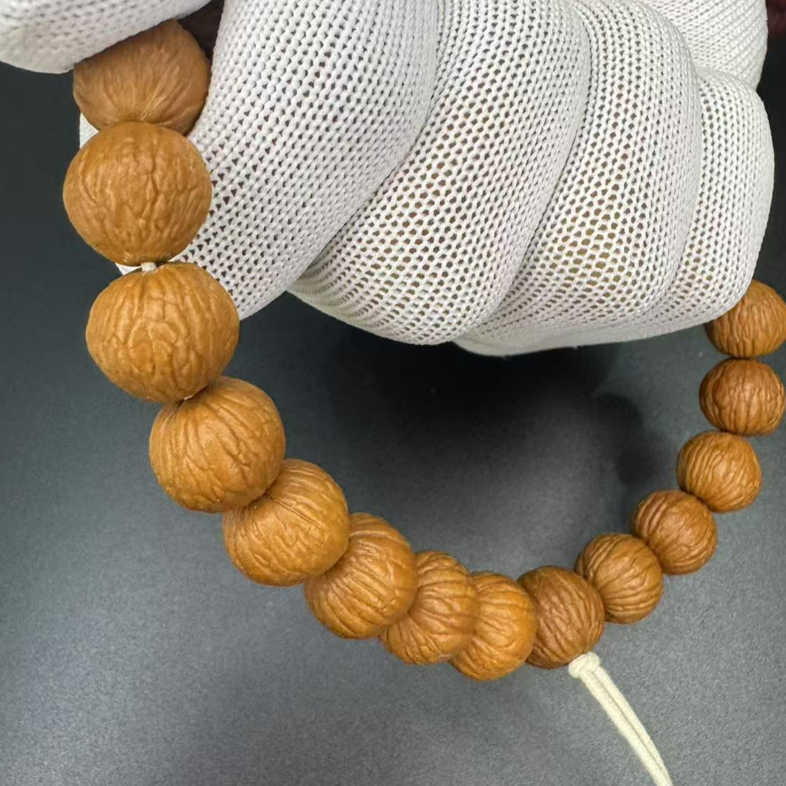 （成品手串/手持）猴头核桃凤羽/南瓜农家自种原皮原色13+