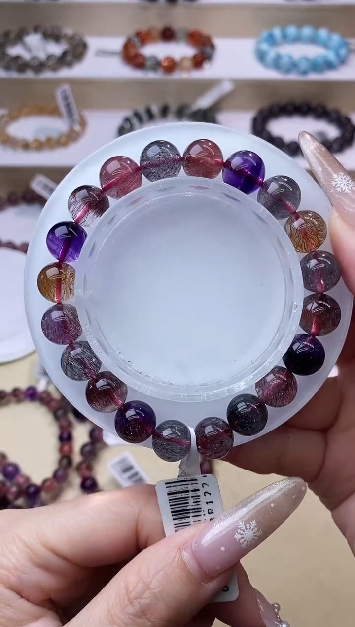 【闪购商品】水晶手链未镶嵌黑加仑超七单圈9m+