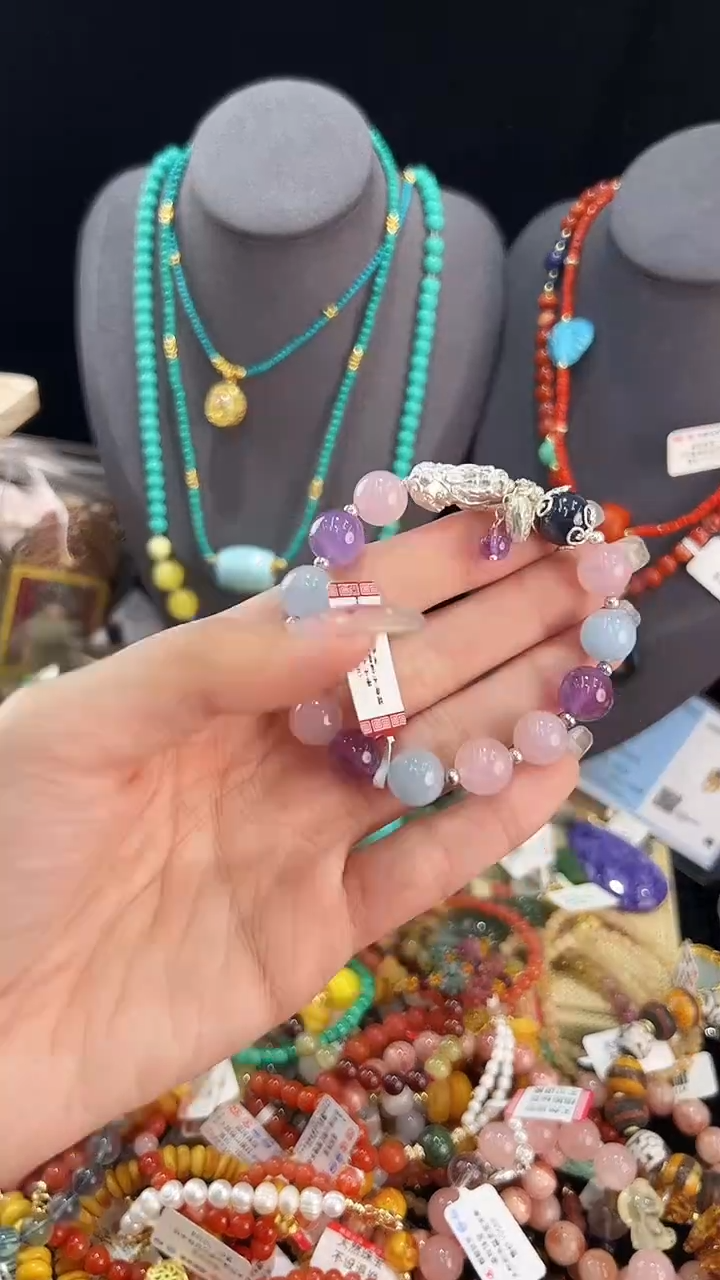 【闪购商品】水晶手链足银镶嵌吊坠