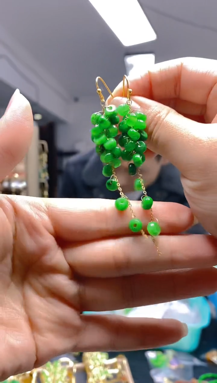 【闪购商品】翡翠耳饰合金0131翡翠耳钩