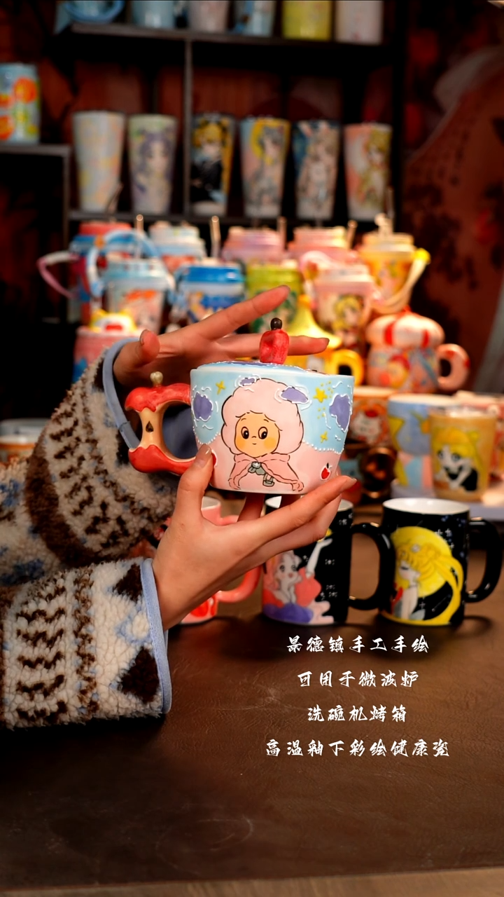 景德镇陶瓷手工手绘杯杯