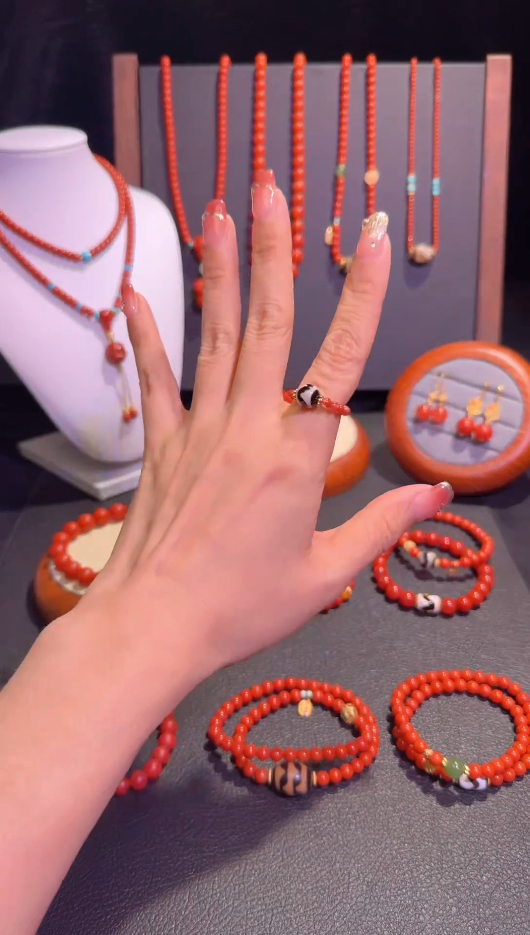 【闪购商品】南红玛瑙戒指未镶嵌冰飘南红戒指