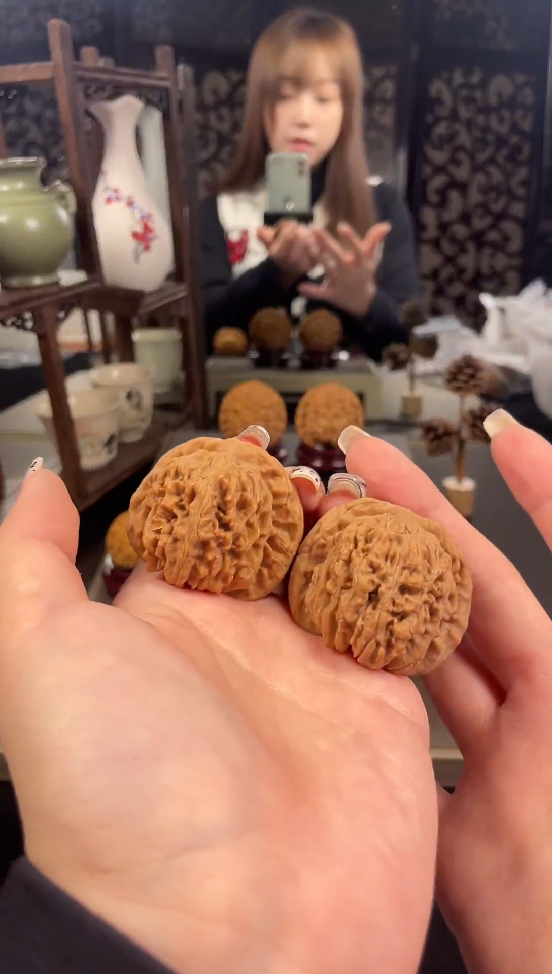 【闪购商品】文玩核桃把件四座楼44尺-43