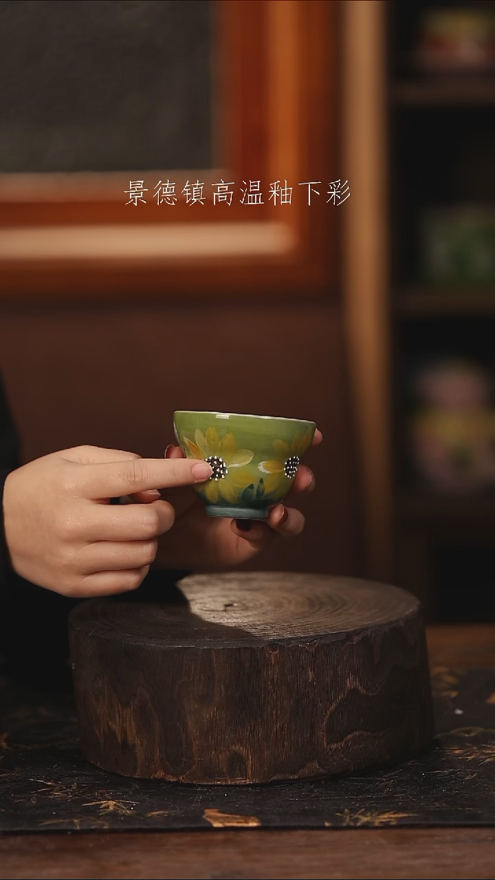 陶瓷景德镇高温釉下手绘陶瓷@L448@