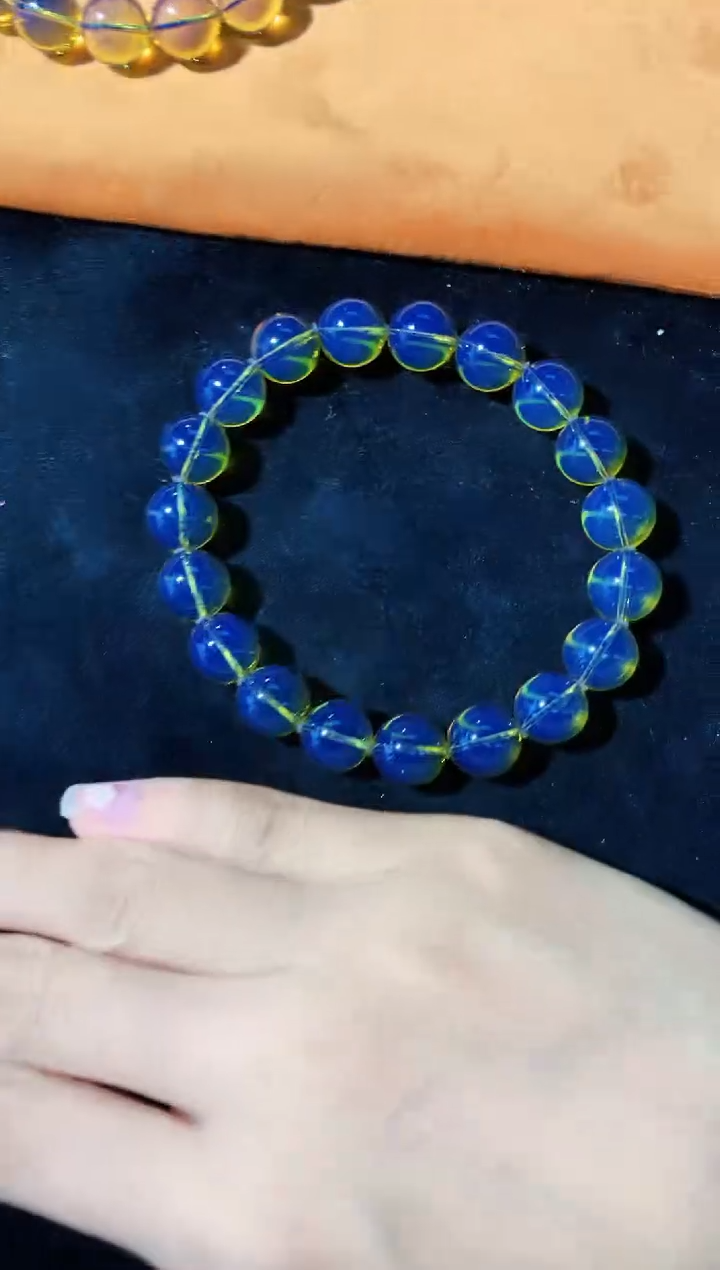 未镶嵌琥珀珠宝奇石10mm天空蓝手串