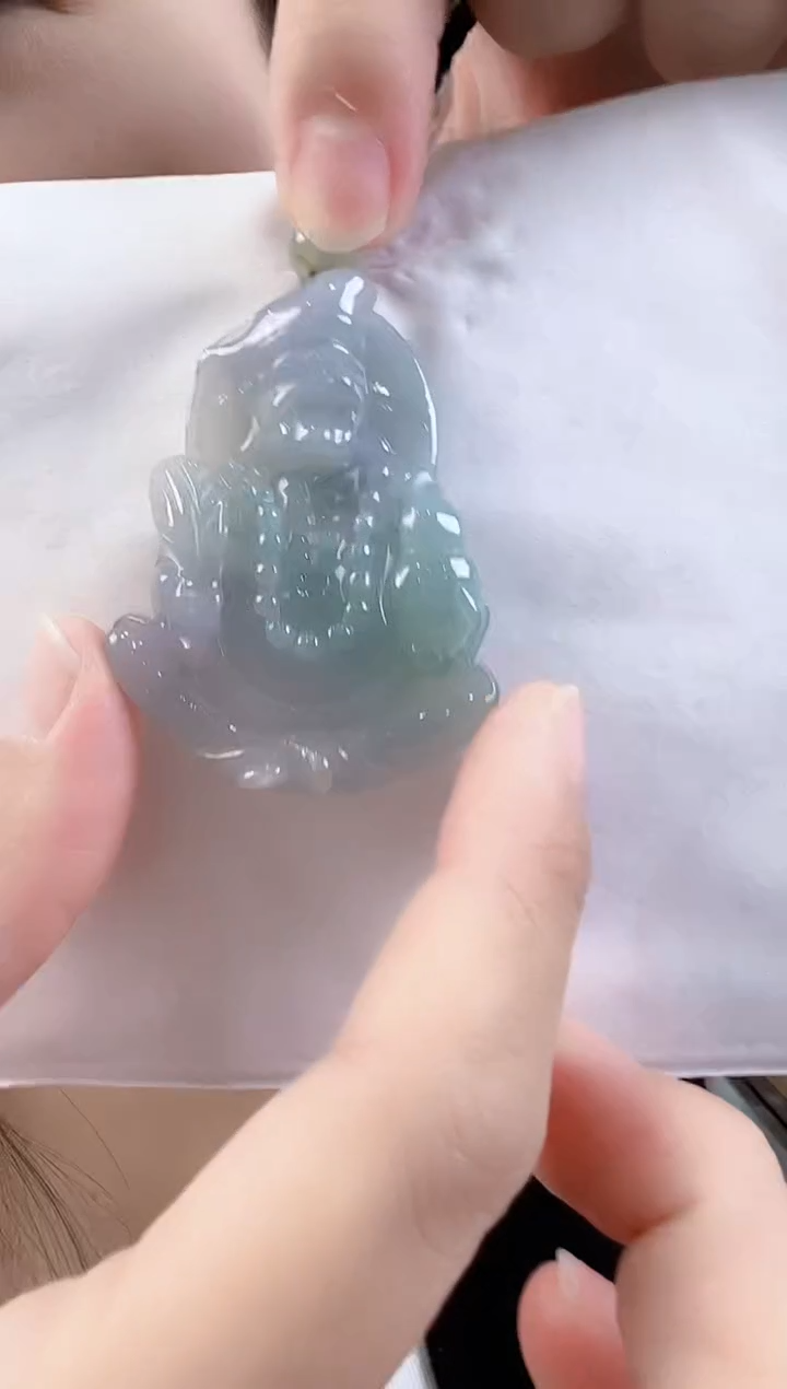 翡翠未镶嵌吊坠(不含链)孤品翡翠A货济公吊坠