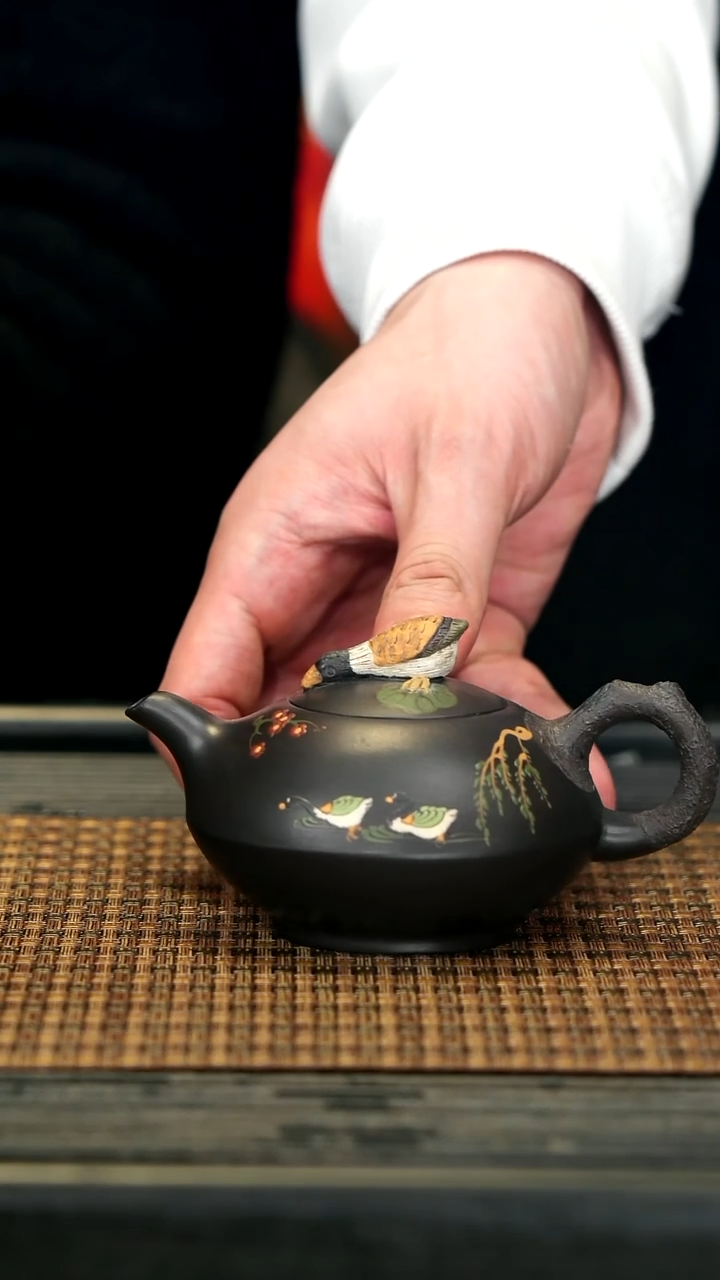 【闪购商品】紫砂茶壶YJJ47鸭先知 黑珍珠