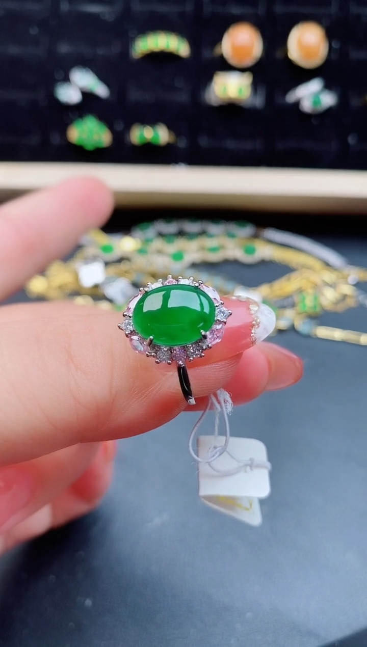 【闪购商品】翡翠戒指银S925镶嵌21212