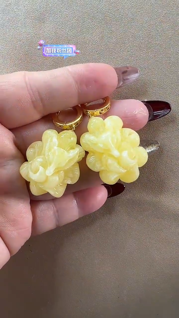 【闪购商品】琥珀耳饰未镶嵌耳环