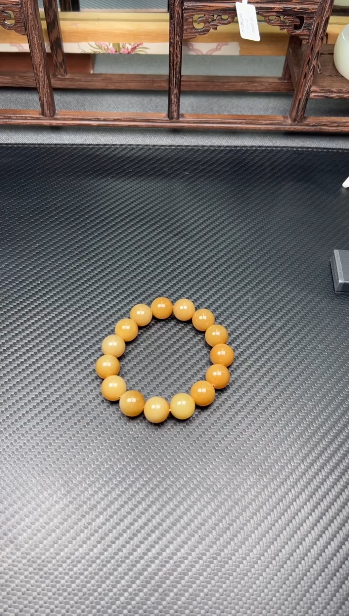 未镶嵌手串和田玉若羌微色差卡14Q