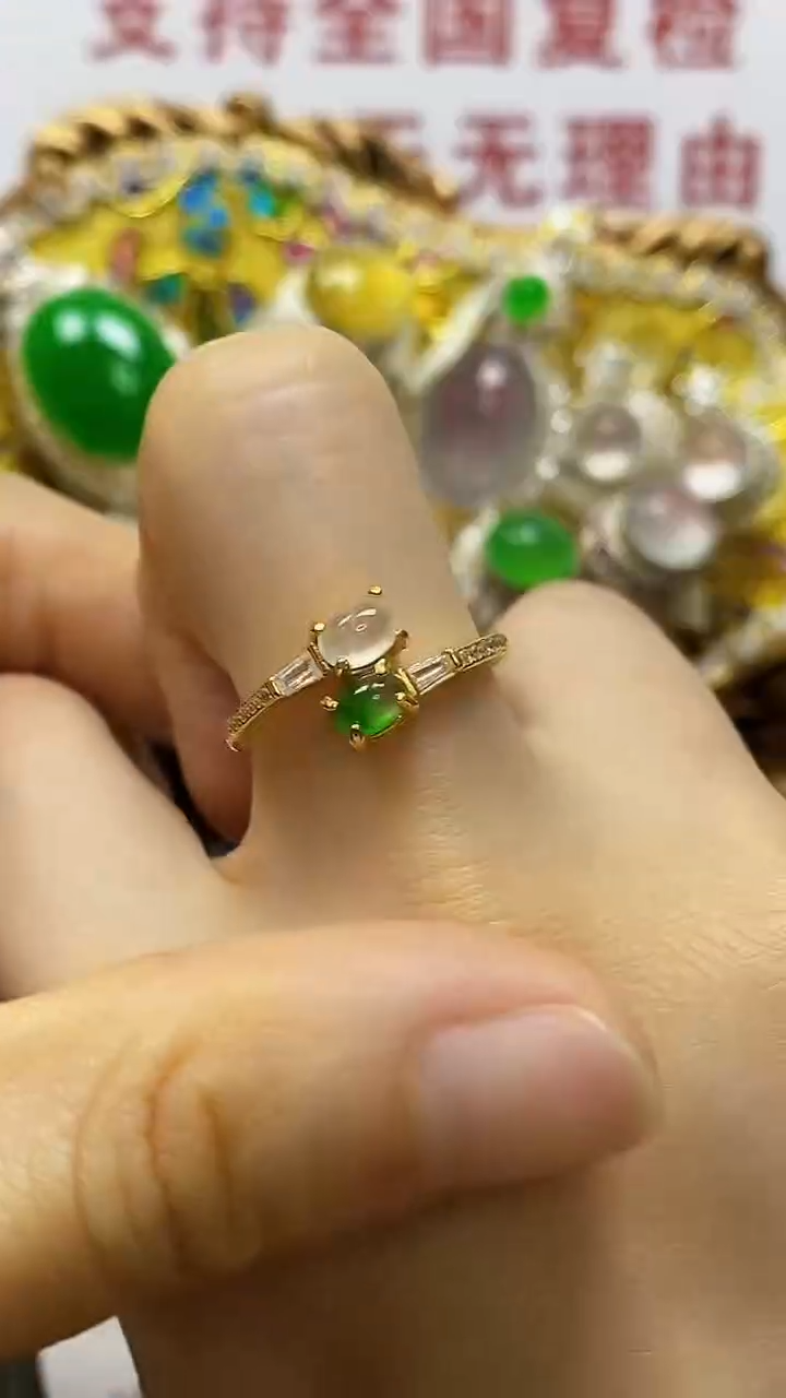 银S925镶嵌戒指翡翠/503