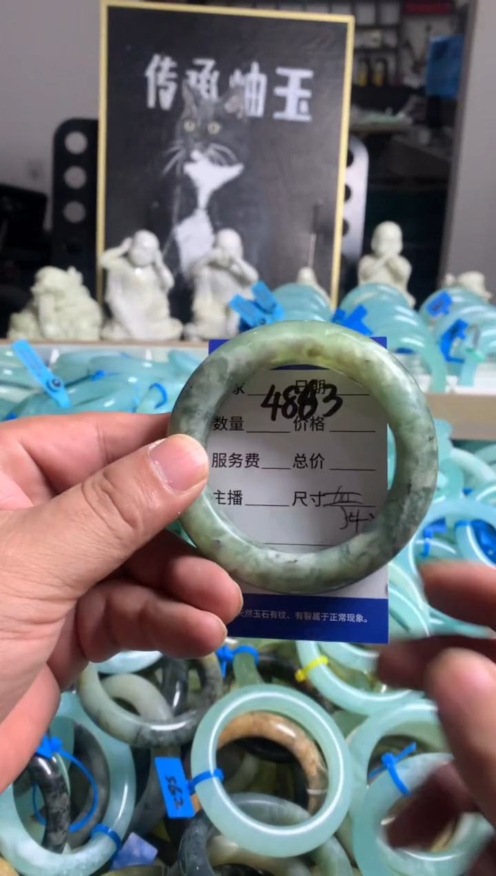 蛇纹石玉未镶嵌手镯4863