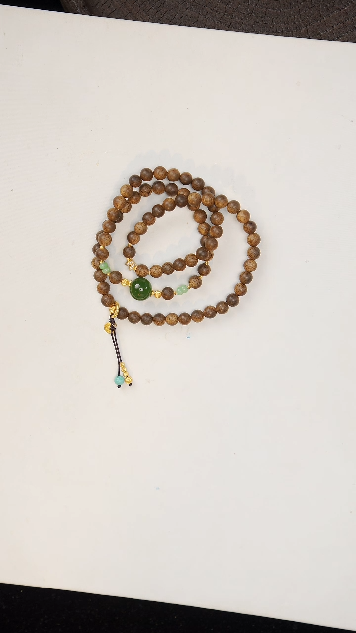 18K金镶嵌手链和田玉手串