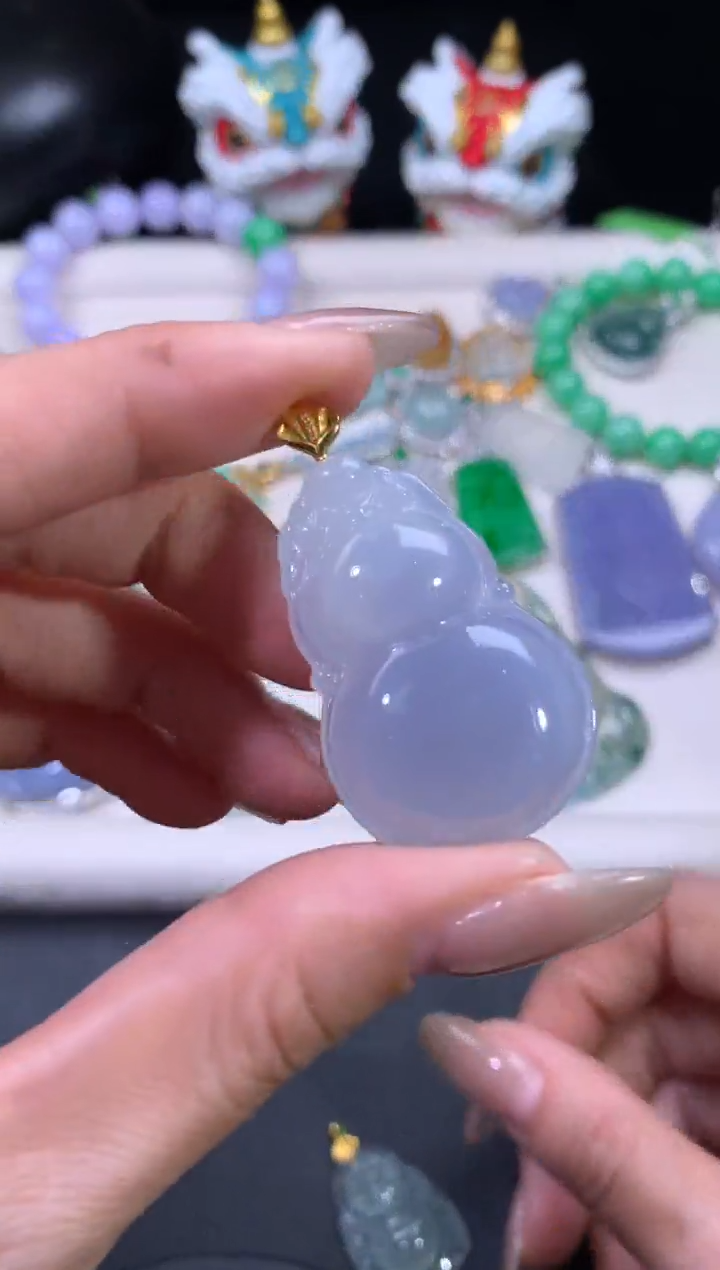 吊坠(不含链)18K金镶嵌翡翠翡翠