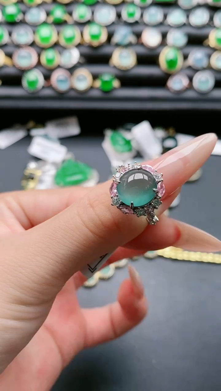 【闪购商品】翡翠戒指银S925镶嵌1111111
