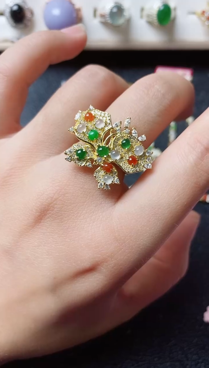 【闪购商品】翡翠戒指银S925镶嵌11111