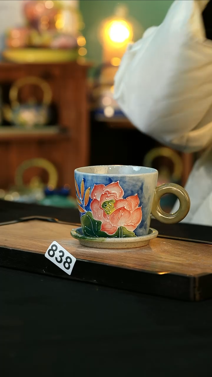 【闪购商品】杯手绘心瓷陶瓷浮力