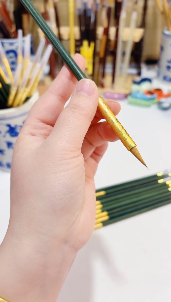 烫金流年 黄狼辽尾小楷毛笔1支 出锋1.9 口径0.5