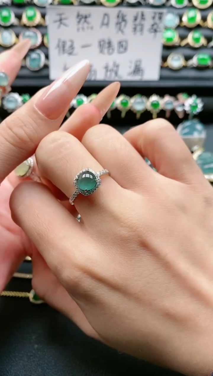 【闪购商品】翡翠戒指银S925镶嵌11111111