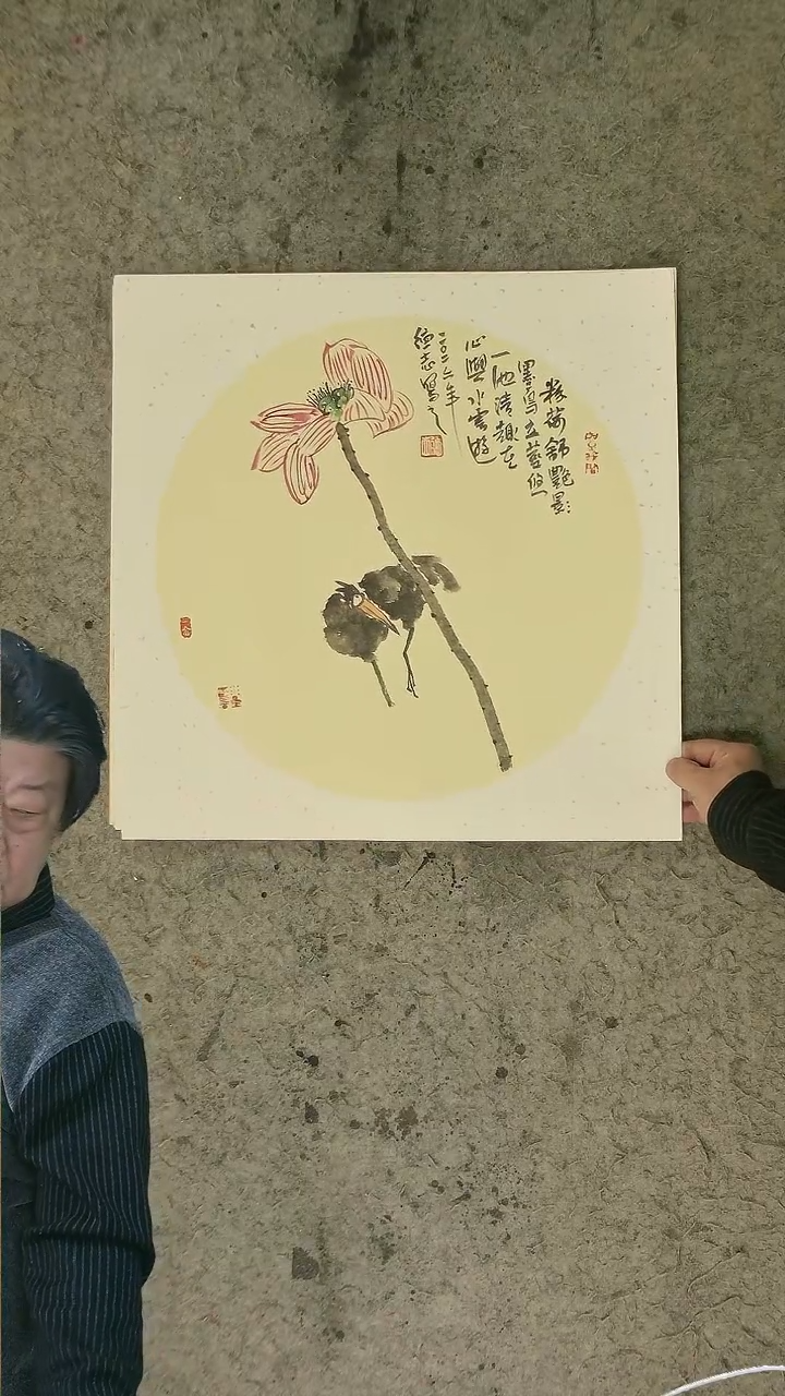 国画温德志老师 国画 禅意小品  50*50cm  卡纸