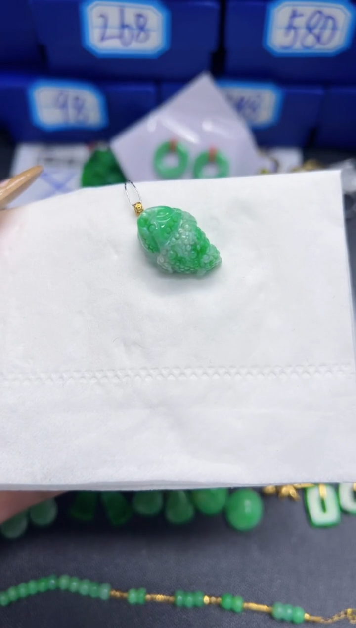 【闪购商品】翡翠颈饰18K金镶嵌Y缅料A货/支持复检/一件
