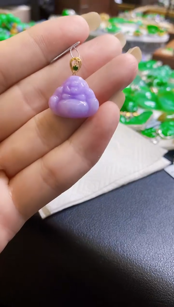 【闪购商品】定制翡翠18K金镶嵌佛