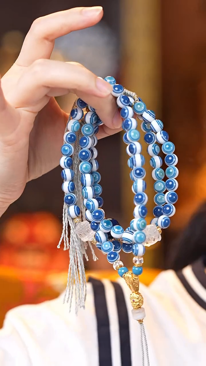 玛瑙/玉髓（覆膜）颈饰未镶嵌108板眼