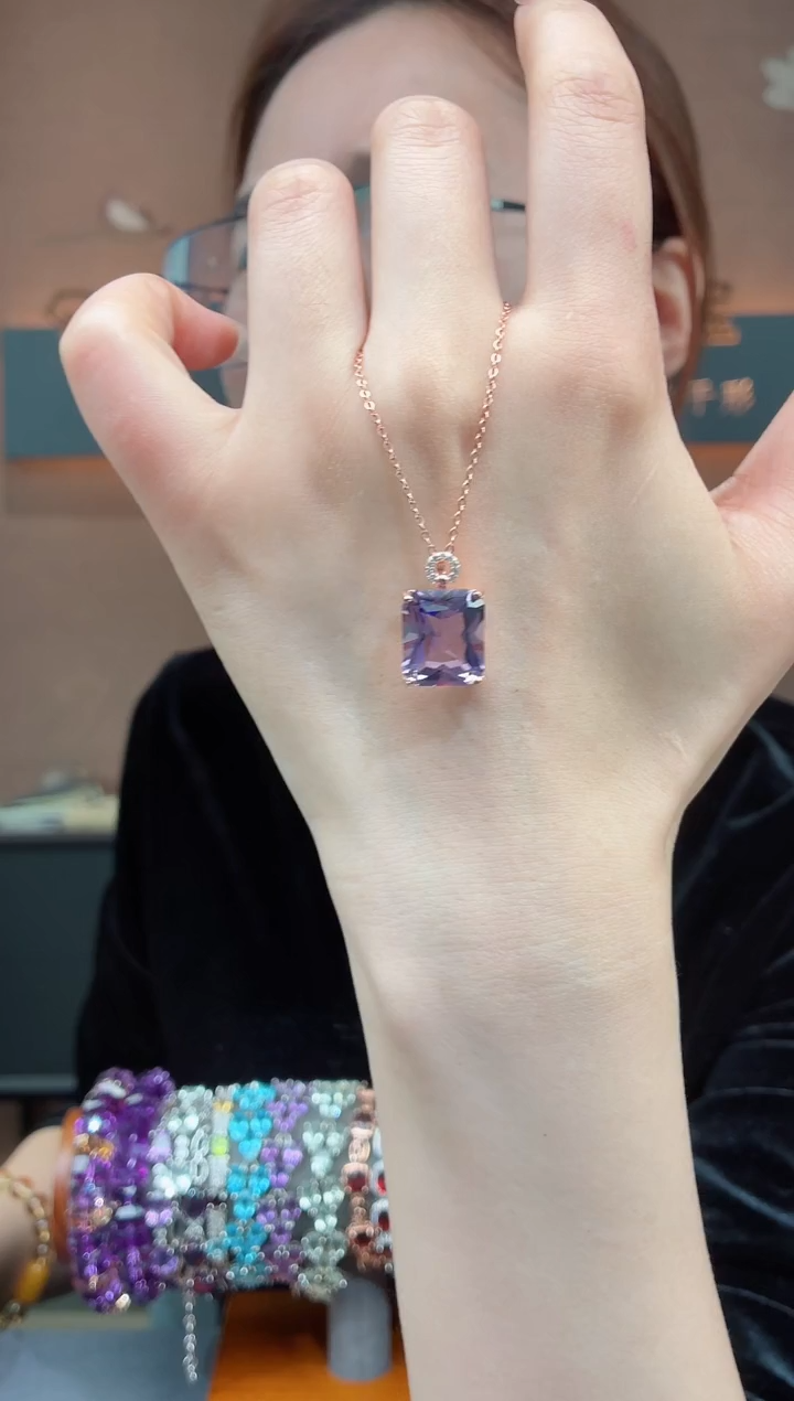 【闪购商品】吊坠银S925镶嵌紫晶紫晶吊坠