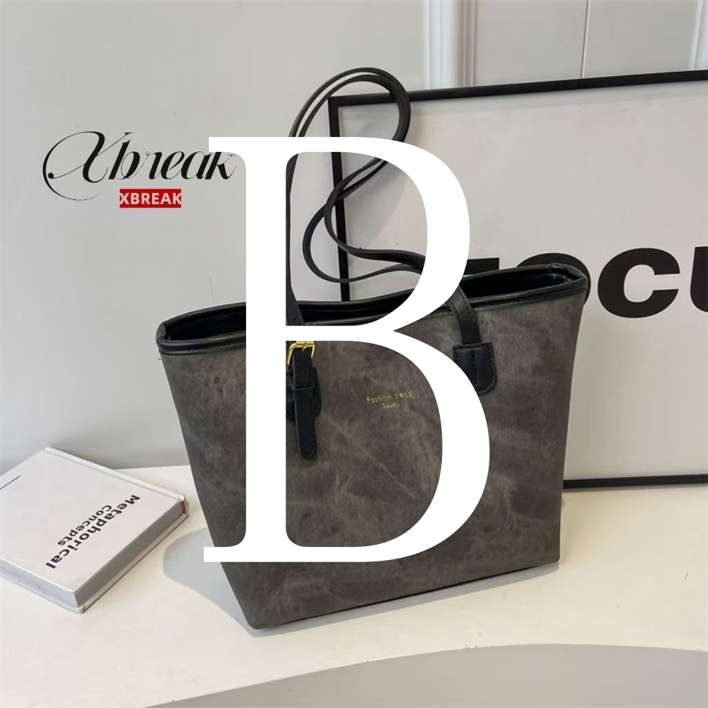 托特包耐磨小众防刮春夏纯色单肩包休闲包水桶包黑色斜跨时尚