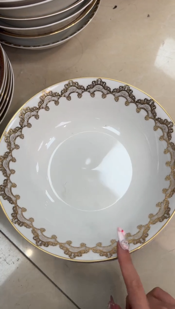 【闪购商品】瓷片9英寸汤碗 福利款 微瑕 