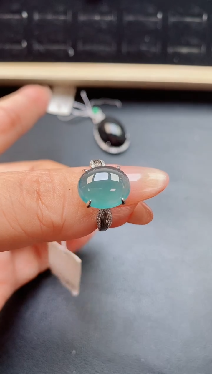 翡翠戒指银S925镶嵌321321