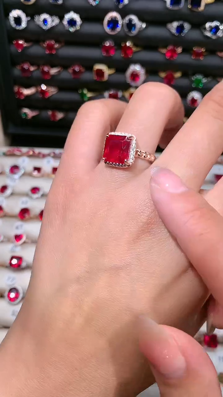 【闪购商品】红宝石戒指银S925镶嵌10