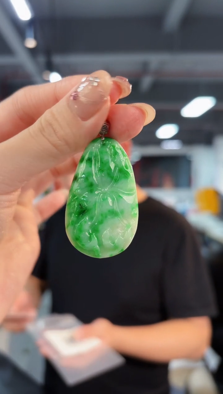【闪购商品】翡翠颈饰18K金镶嵌缅料A货/支持复检/一件