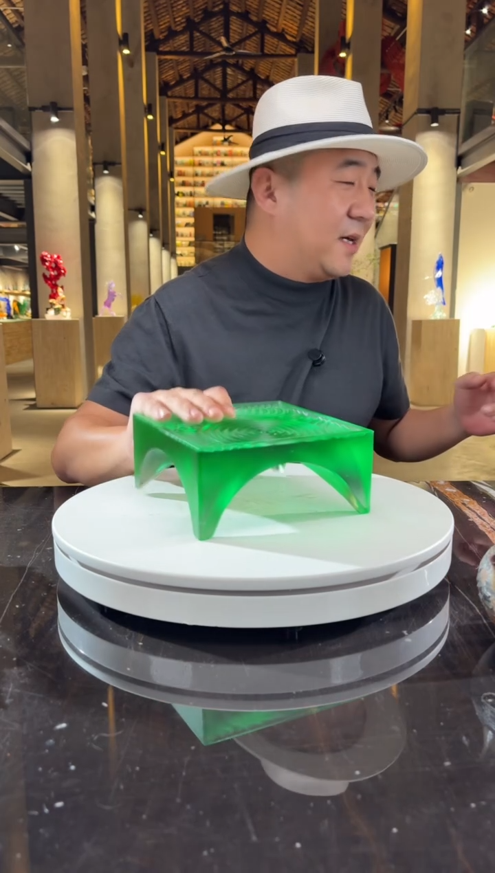 摆件祖母绿壶承艺术摆件