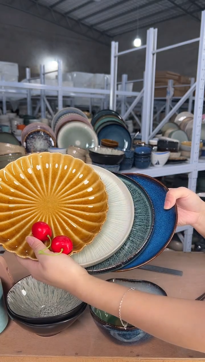 陶瓷外贸尾货瑕疵满20包邮X4小盘8英寸20厘米左右