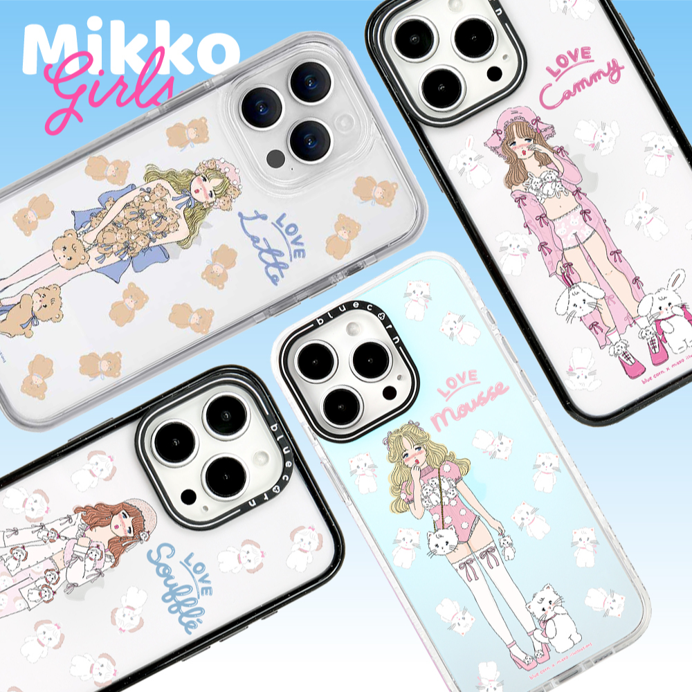 Bluecorn联名MIKKO萌宠和女孩适用苹果iPhone16/15/14磁吸手机壳