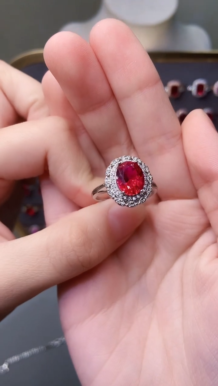 银S925镶嵌戒指红宝石15