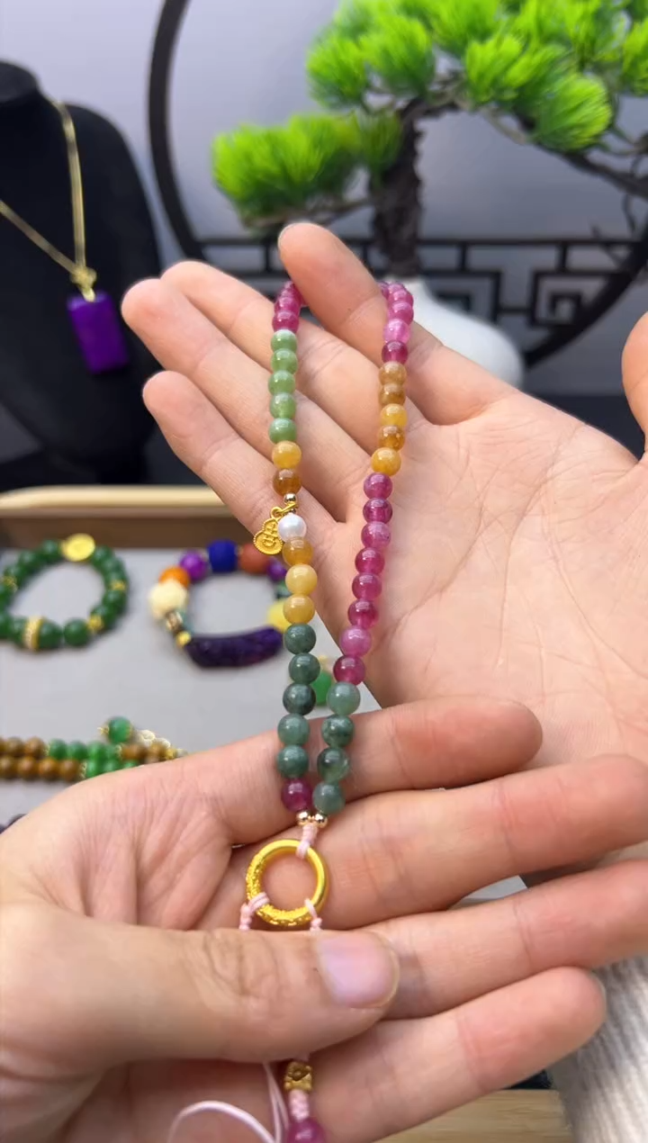 【闪购商品】碧玺手链14K金镶嵌Q01          