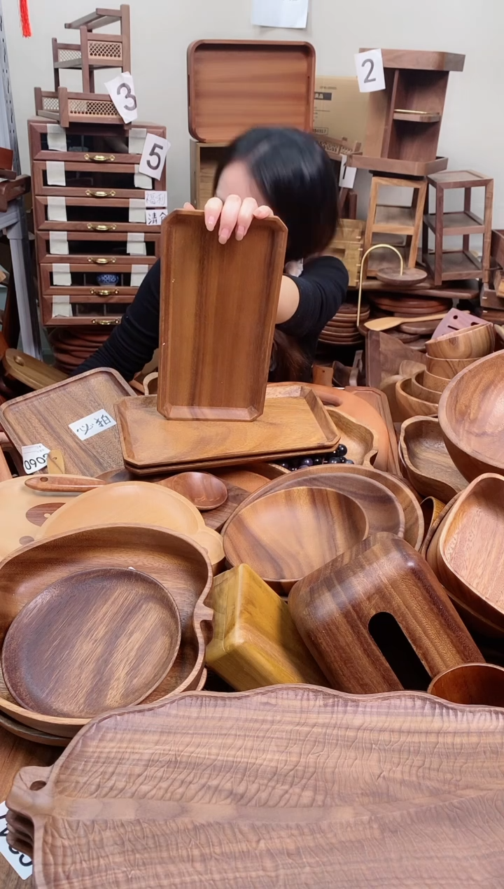 木  南美胡桃木长方八角内斜盘30*15*2.2c