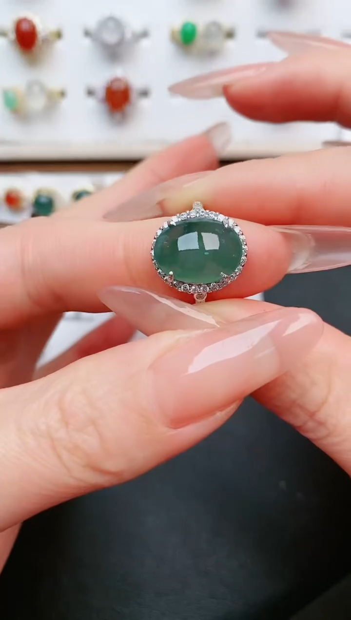 【闪购商品】翡翠戒指银S925镶嵌....