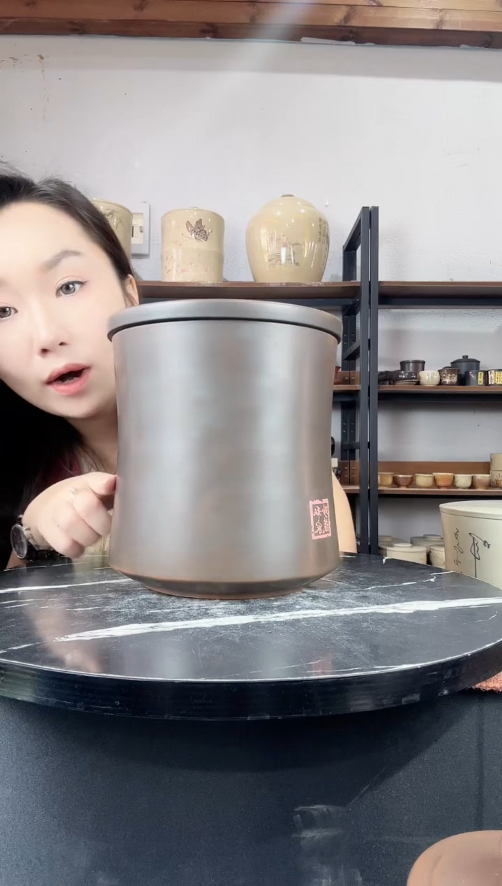 【闪购商品】罐纯手工紫陶素面醒茶罐