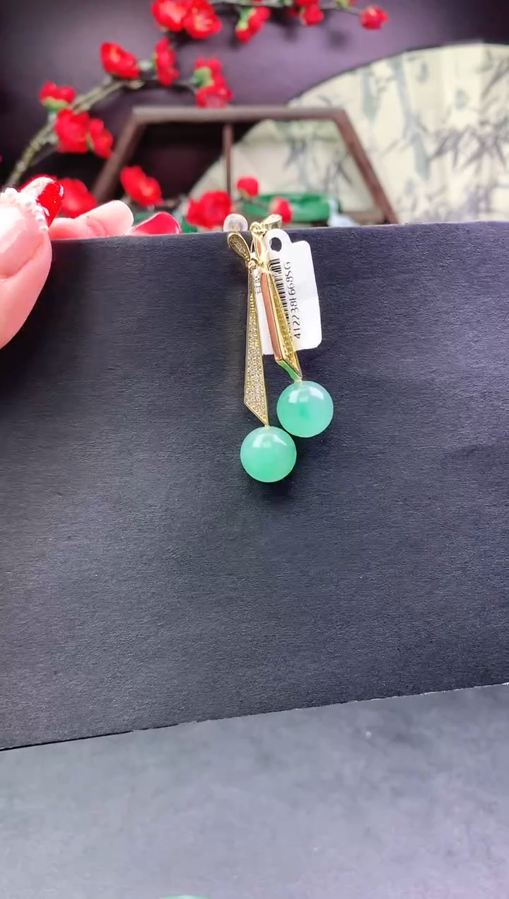 【闪购商品】石英质玉耳坠合金耳坠